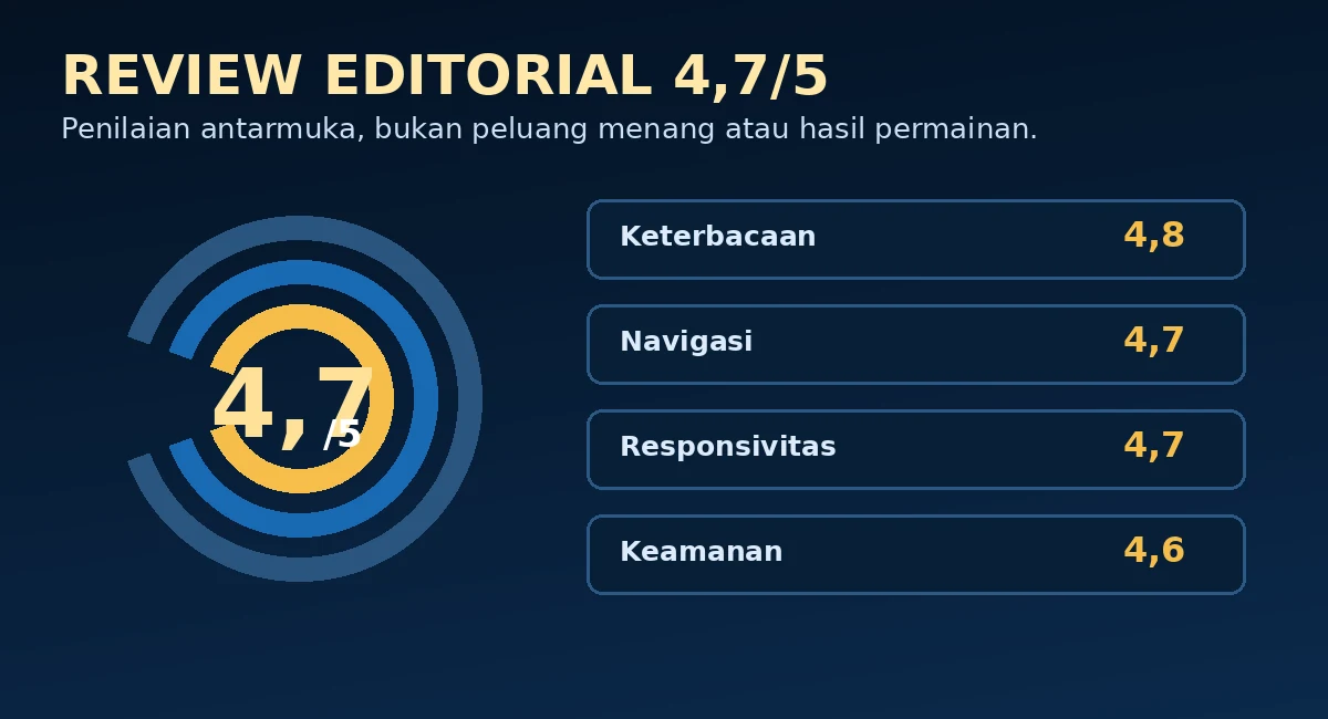 Ilustrasi review editorial antarmuka Indo178